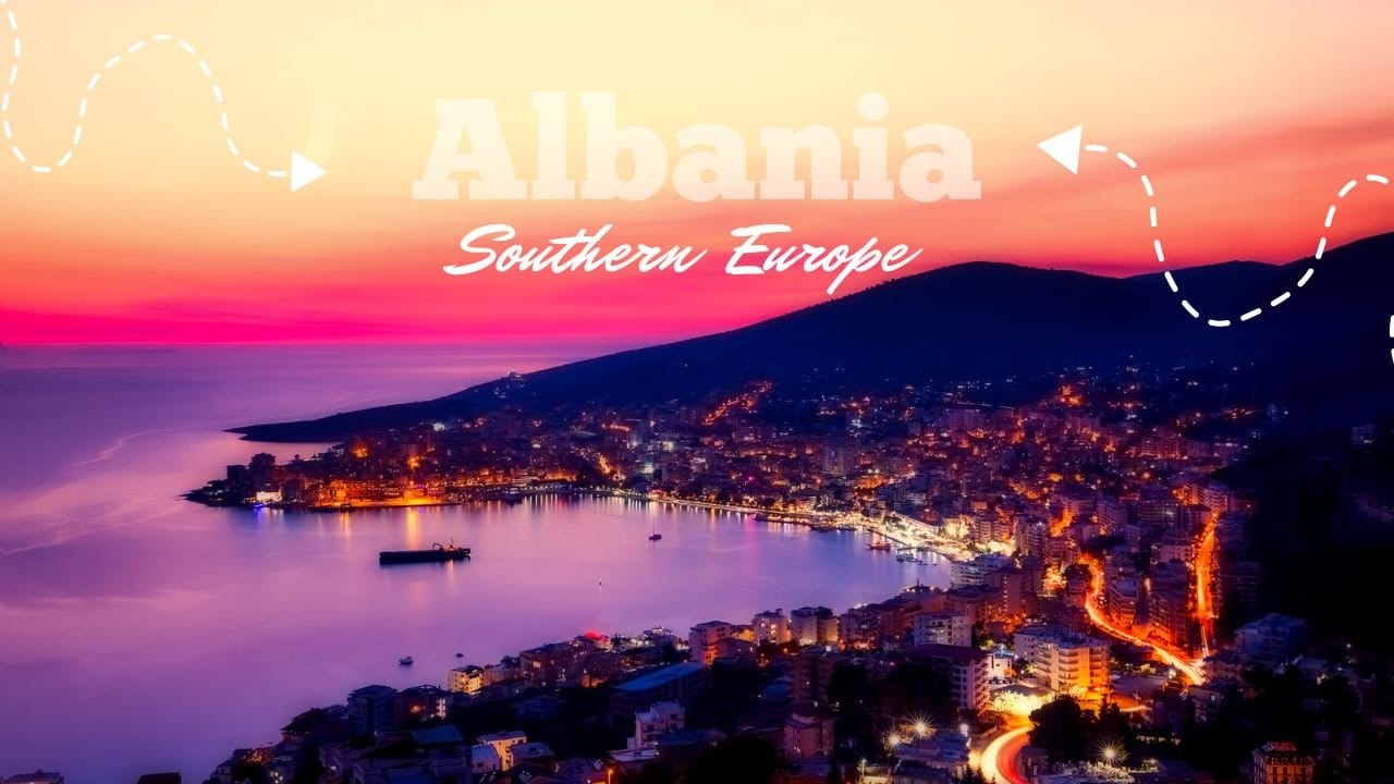 Sarande City at Night, Albania